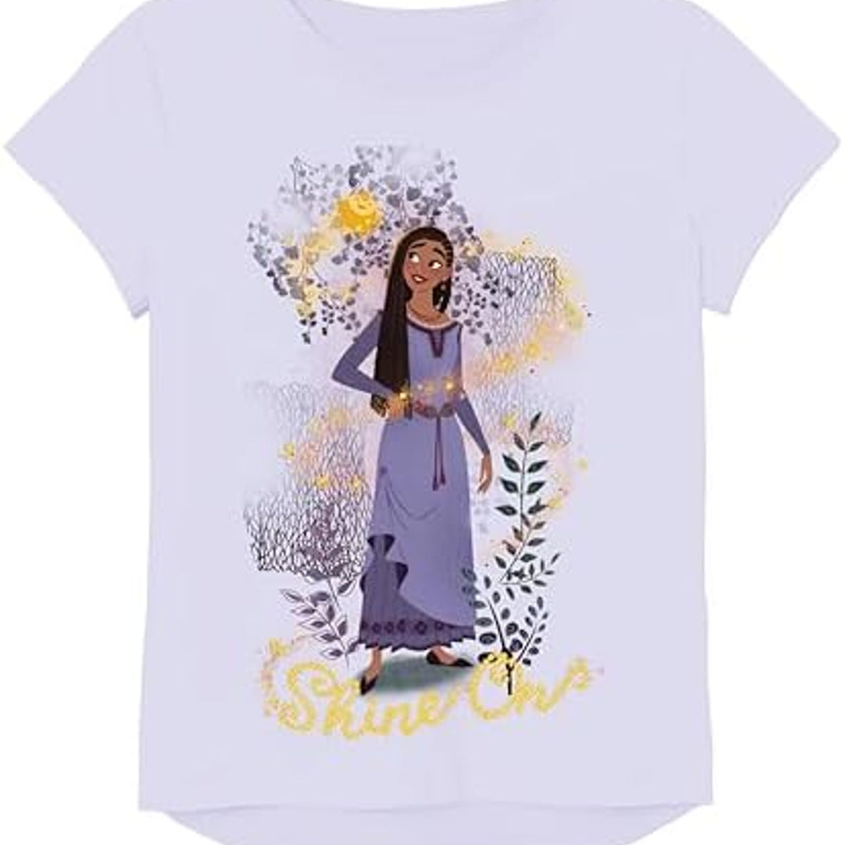 Disney Asha & Star Shine Short Sleeve T-Shirt girl, Size 6