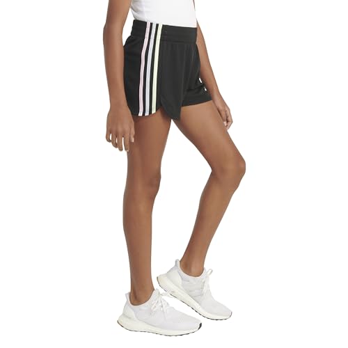 Adidas Girls Gradient 3-Stripe Mesh Shorts Black, Size L