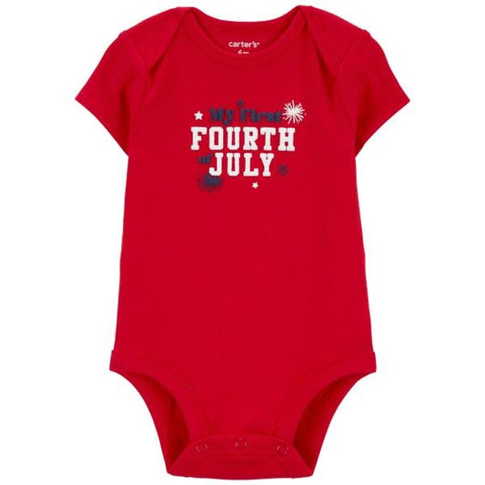 Carter's Baby Boys and Baby Girls My First 4th of July Collectible Bodysuit - Red