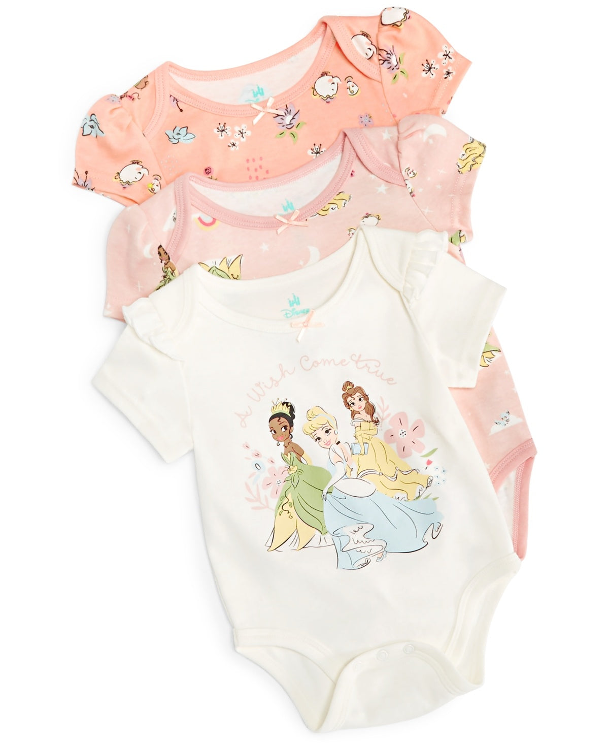 Disney Baby 3 Pack Princesses Bodysuits - Assorted
