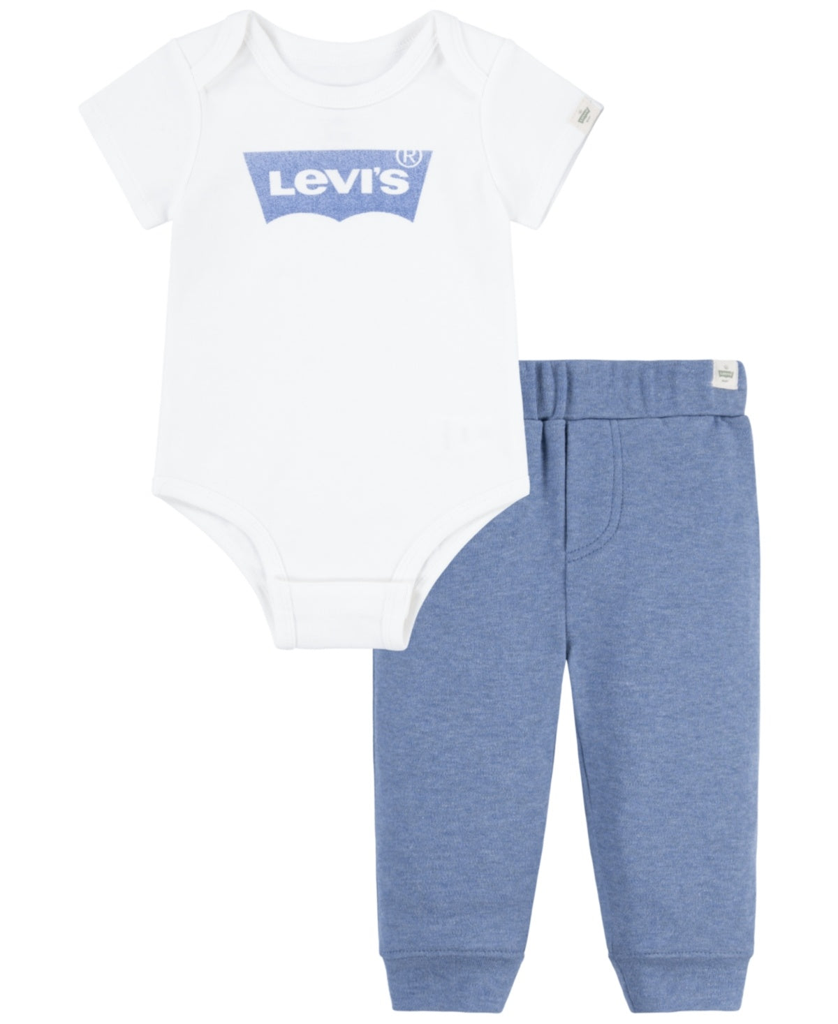 Levi's Baby Boys or Girls Batwing Bodysuit and Joggers Pant Set - Levi's Egret