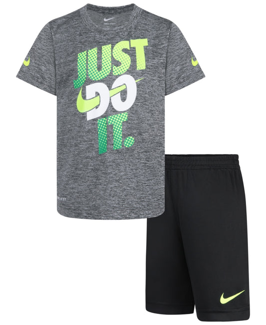 Nike Toddler Boys Dropsets T-shirt and Shorts, 2 Piece Set - Black