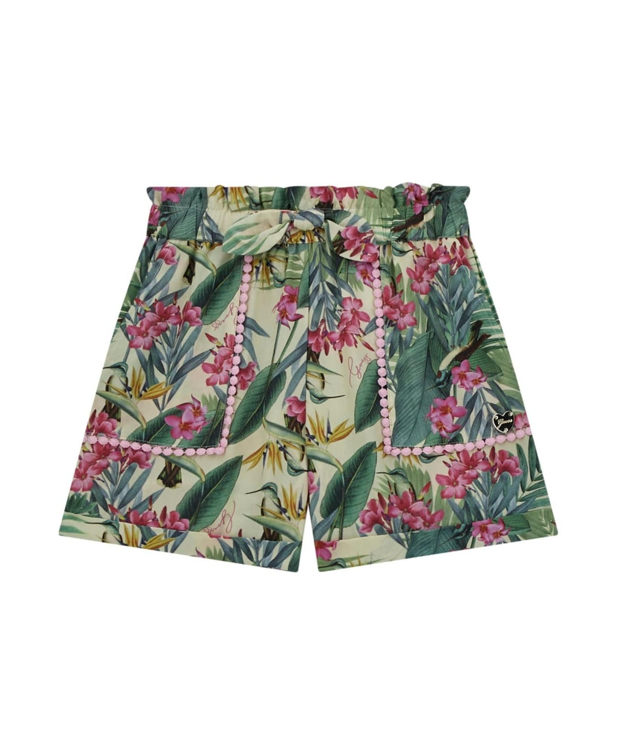 Guess Big Girl Printed Poplin Shorts - BOTANICALPRINT
