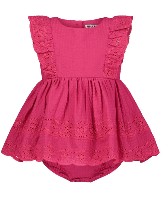 Blueberi Boulevard Baby Girls Lace Trim Fit-and-Flare Sundress - Fuchsia