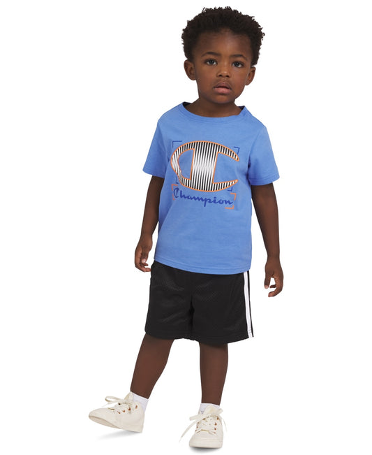 Champion Toddler Boys Logo Graphic T-Shirt & Shorts, 2 Piece Set - Retro Blue