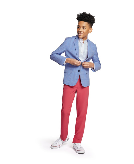 Tommy Hilfiger Big Boys Stretch Deco Plaid Sport Coat - Blue