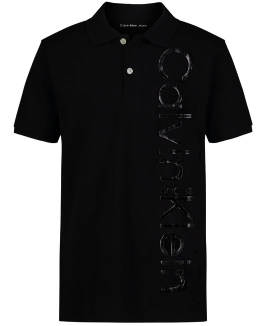 Calvin Klein Big Boys Ghost Graphic Polo Shirt - Black