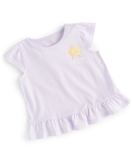 First Impressions Baby Girls Sunshine Ruffle T Shirt - Lavender Flora