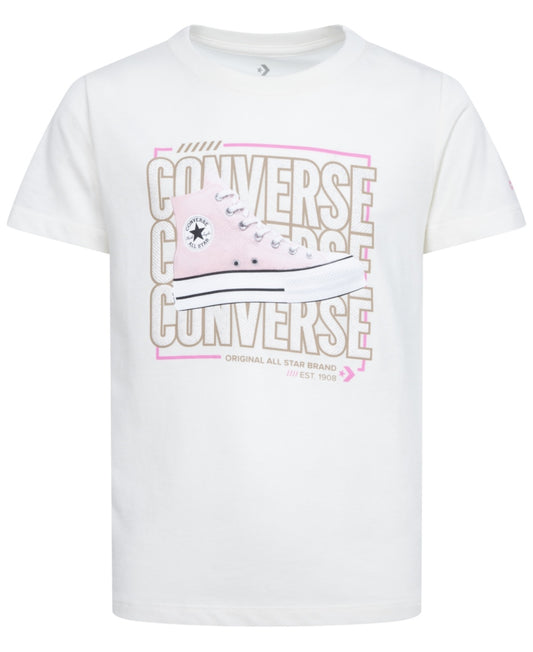 Converse Girls Chuck Taylor Short Sleeve Graphic Tee - Egret