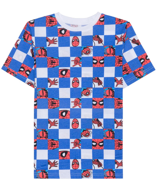 Spiderman Aop Big Boys Short Sleeve Graphic T-shirt - Blue