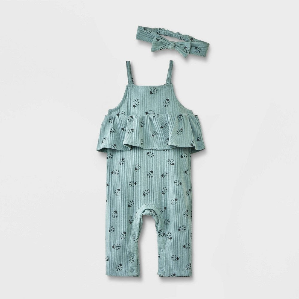 Grayson Mini Baby Girls' Romper with Headband - 0-3M