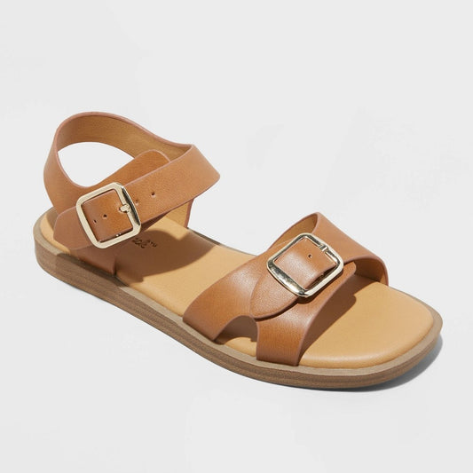 Kids' Shawna Ankle Strap Sandals - Cat & Jack™ Cognac 2 - Girl