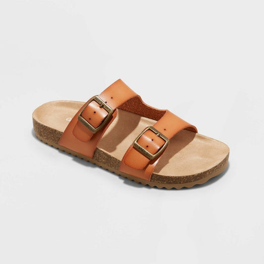 Kids' Drew Footbed Sandals - Cat & Jack™ Cognac 1 - Girl