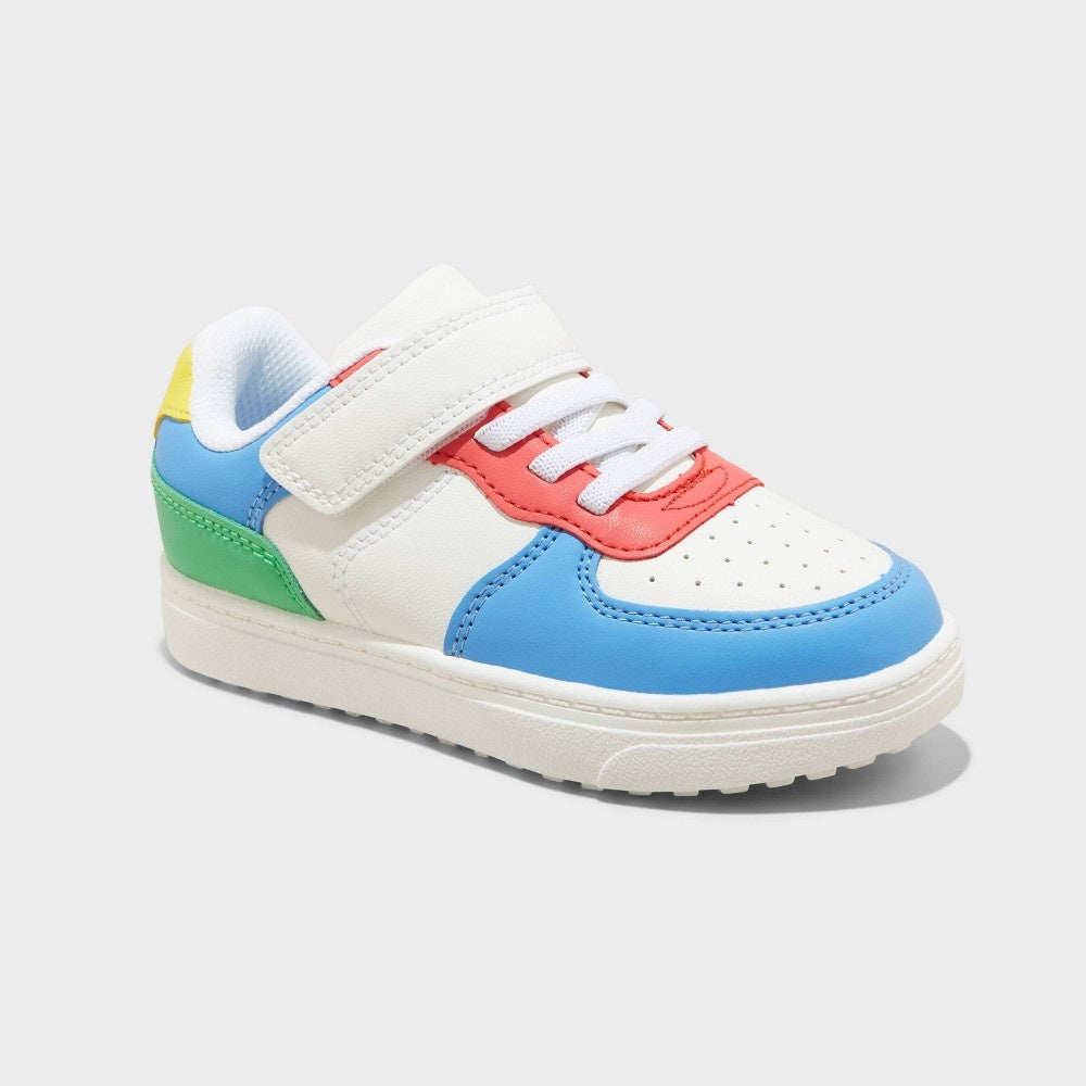 Toddler Jaid Solid Court Sneakers - Cat & Jack™ 11T: Faux Leather, Hook and Loop Closure - Girl