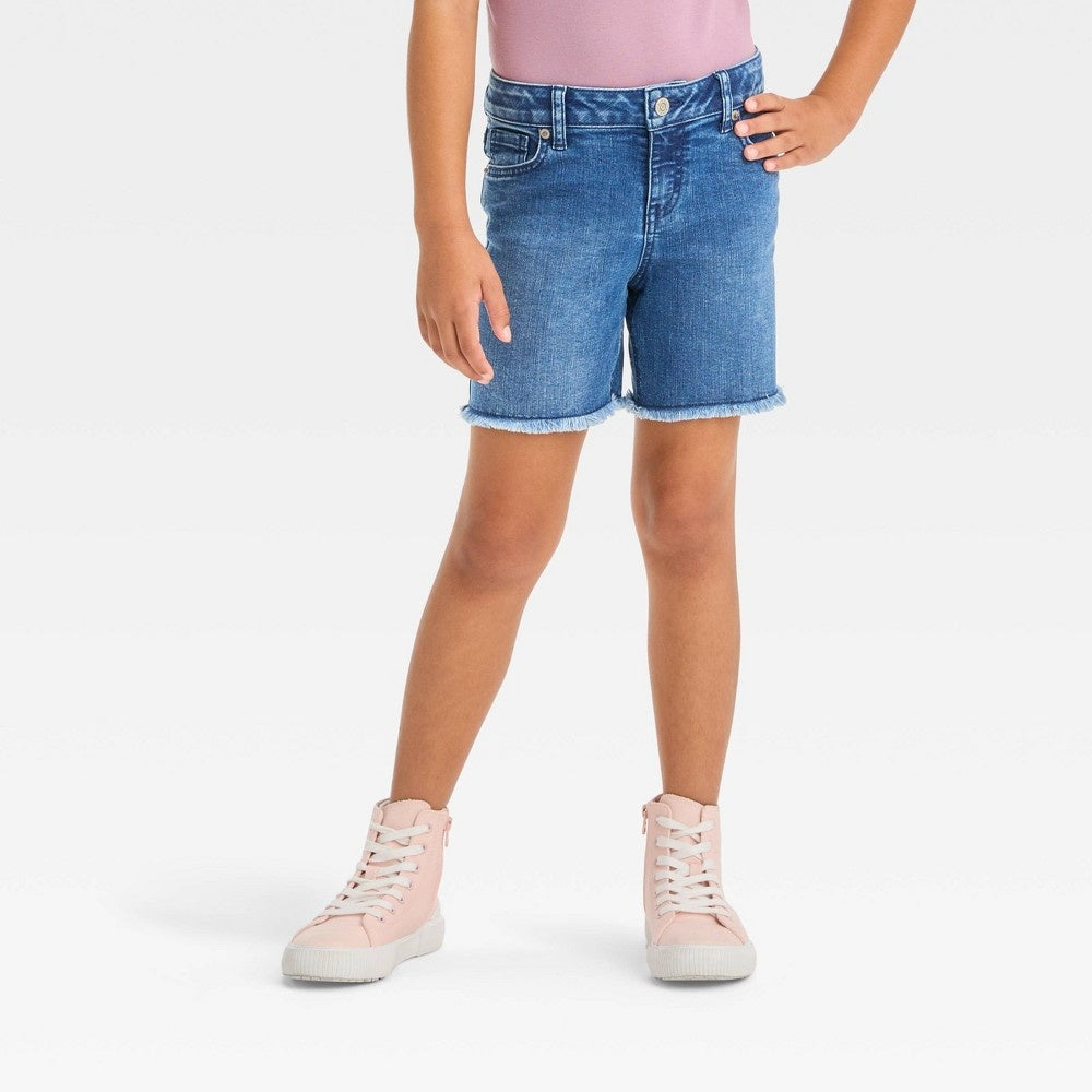 Cat & Jack Girls' Mid-Rise Jean Shorts Size L