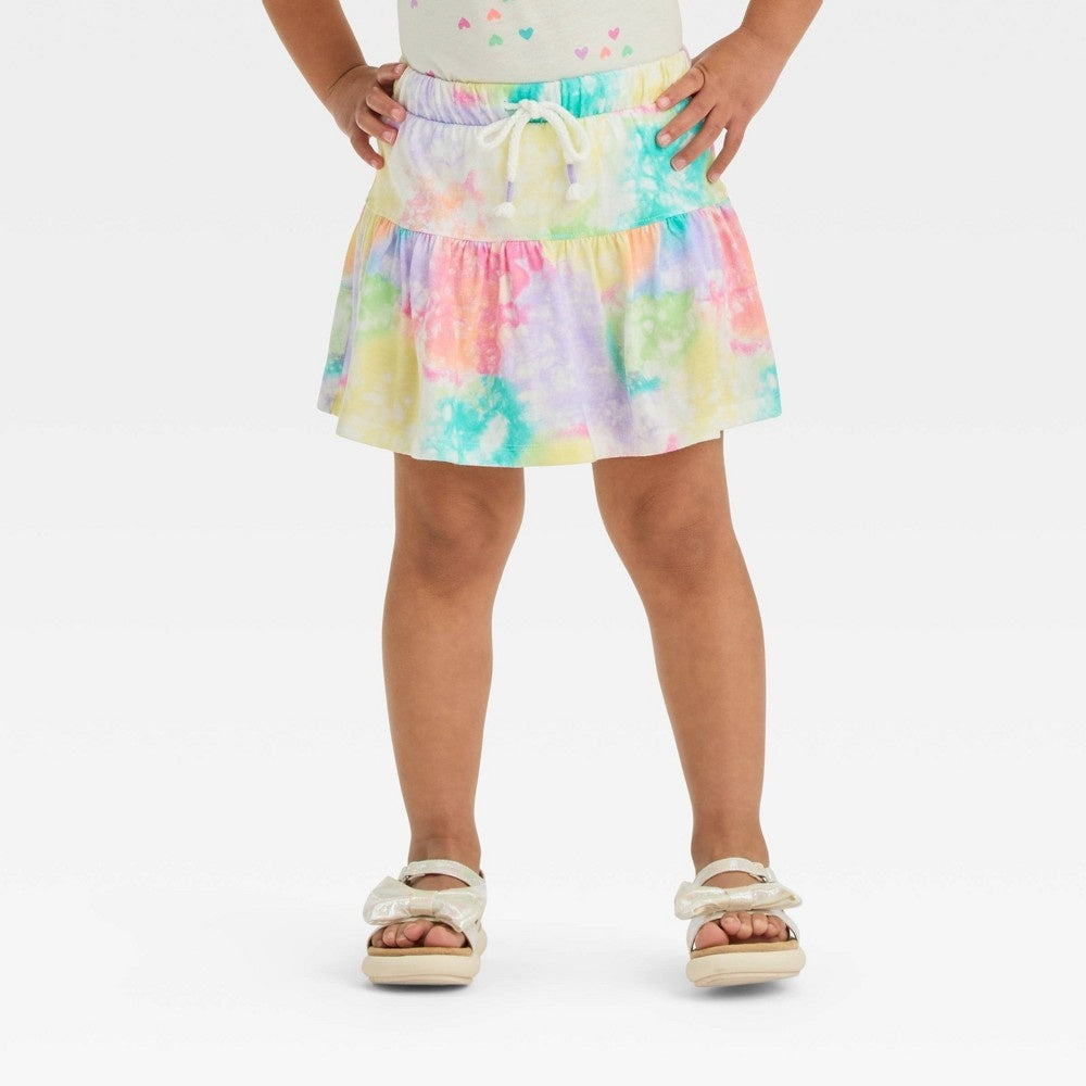 Cat & Jack Toddler Girls' Tie-Dye Tiered Skort 5T