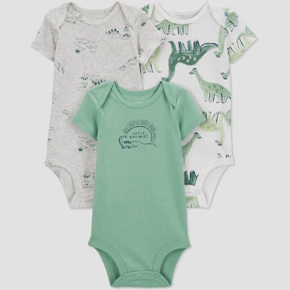 Carter's Just One You® Baby Boys' 3pk Bodysuit - Green/Gray 3M