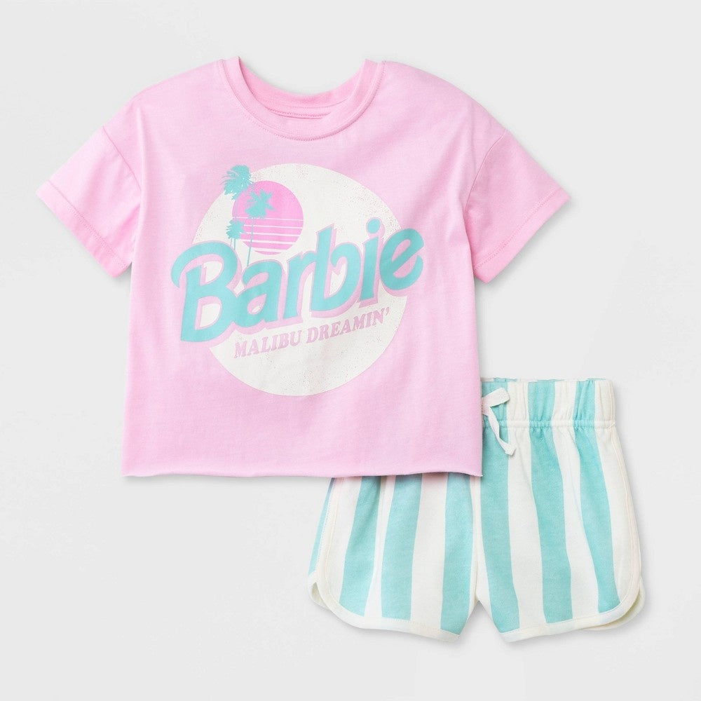 Barbie Toddler Girls' Top and Bottom Set Pink 18M