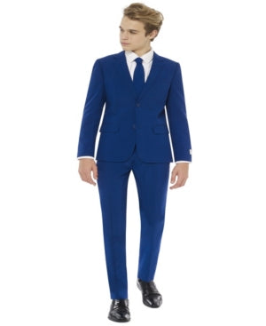 OppoSuits Boys Solid Blue Suit, Size 16 Including Blazer, Pants and Tie