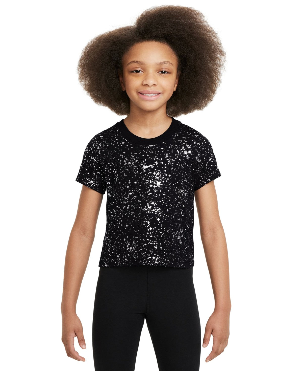 Nike Girls Sportswear Cropped T-Shirt Black, Size L