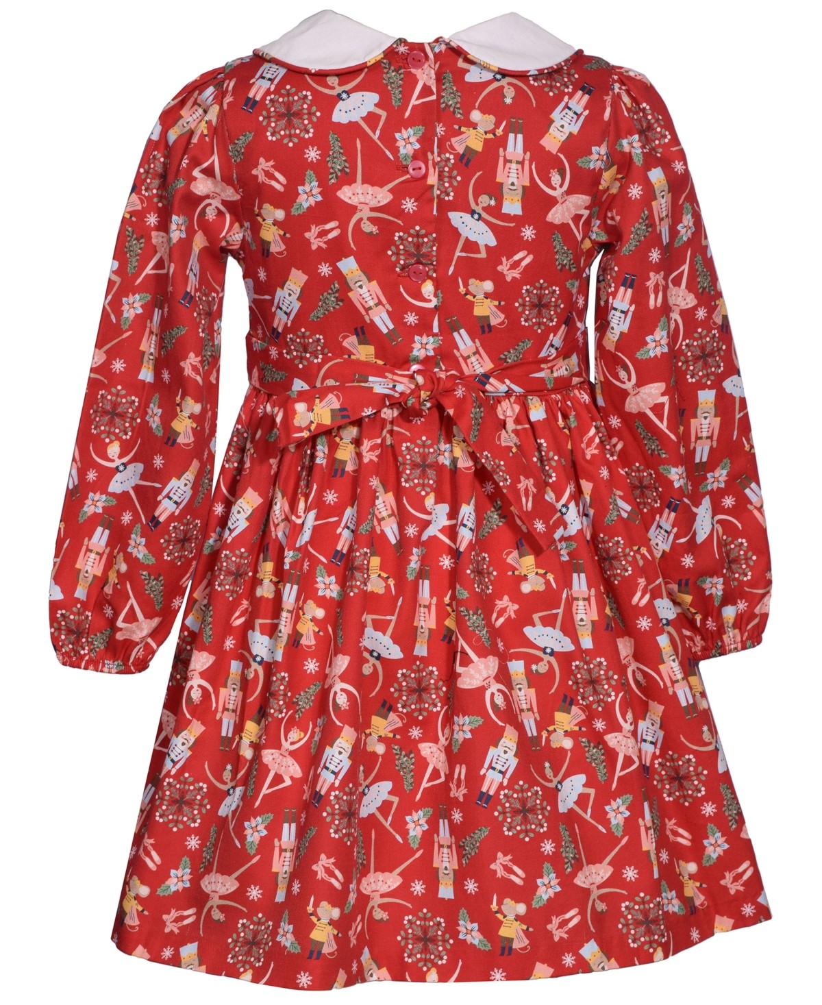 Bonnie Jean Little Girls Nutcracker Print Dress - Red 5