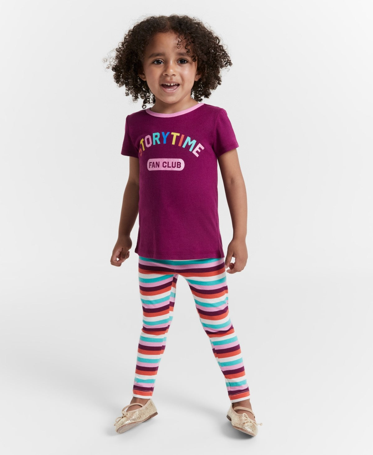 Epic Threads Toddler Girls Stripe Full-Length Leggings - Juicy Pink