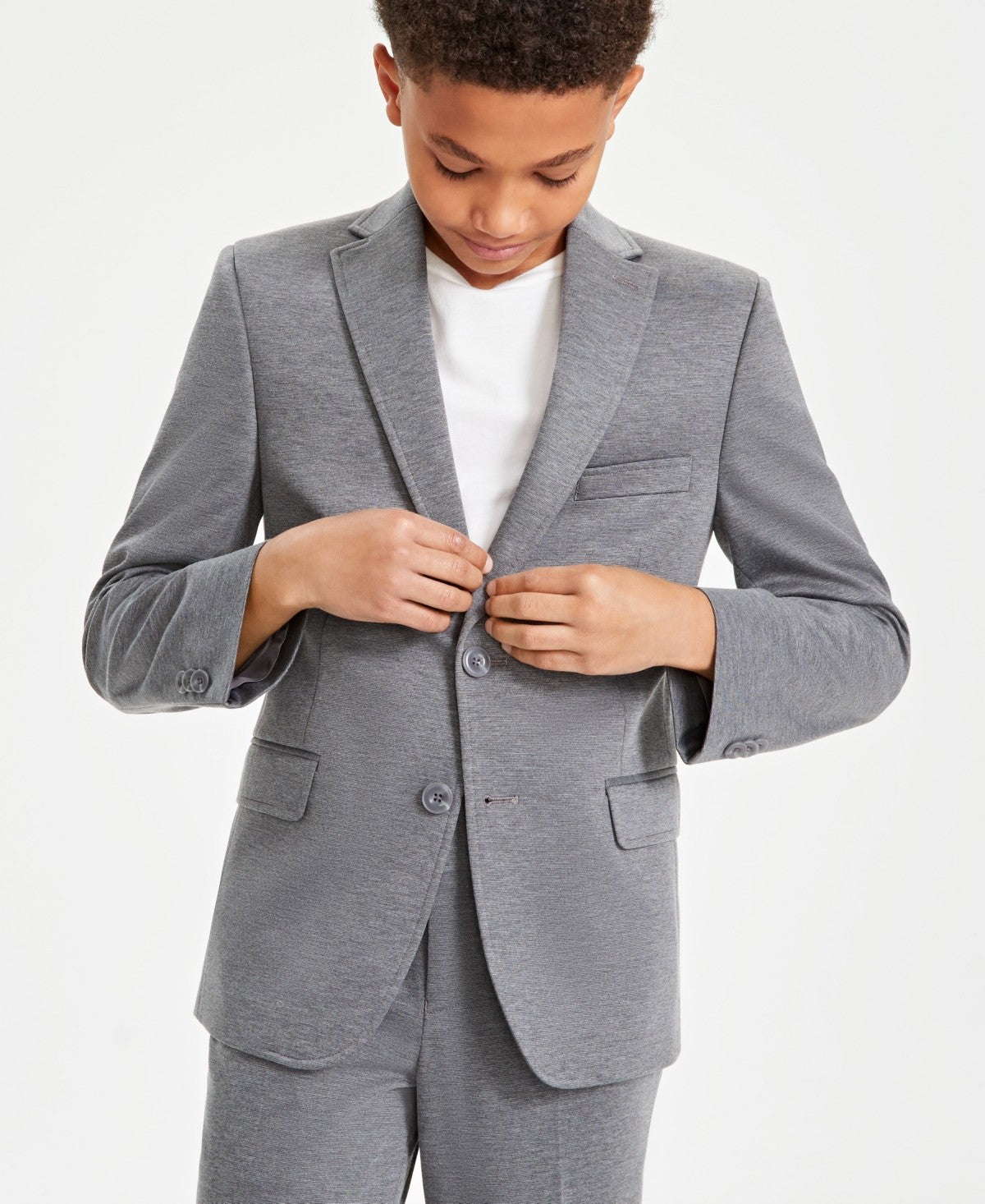 Michael Kors Boys Knit Stretch Suit Jacket 14R - Grey