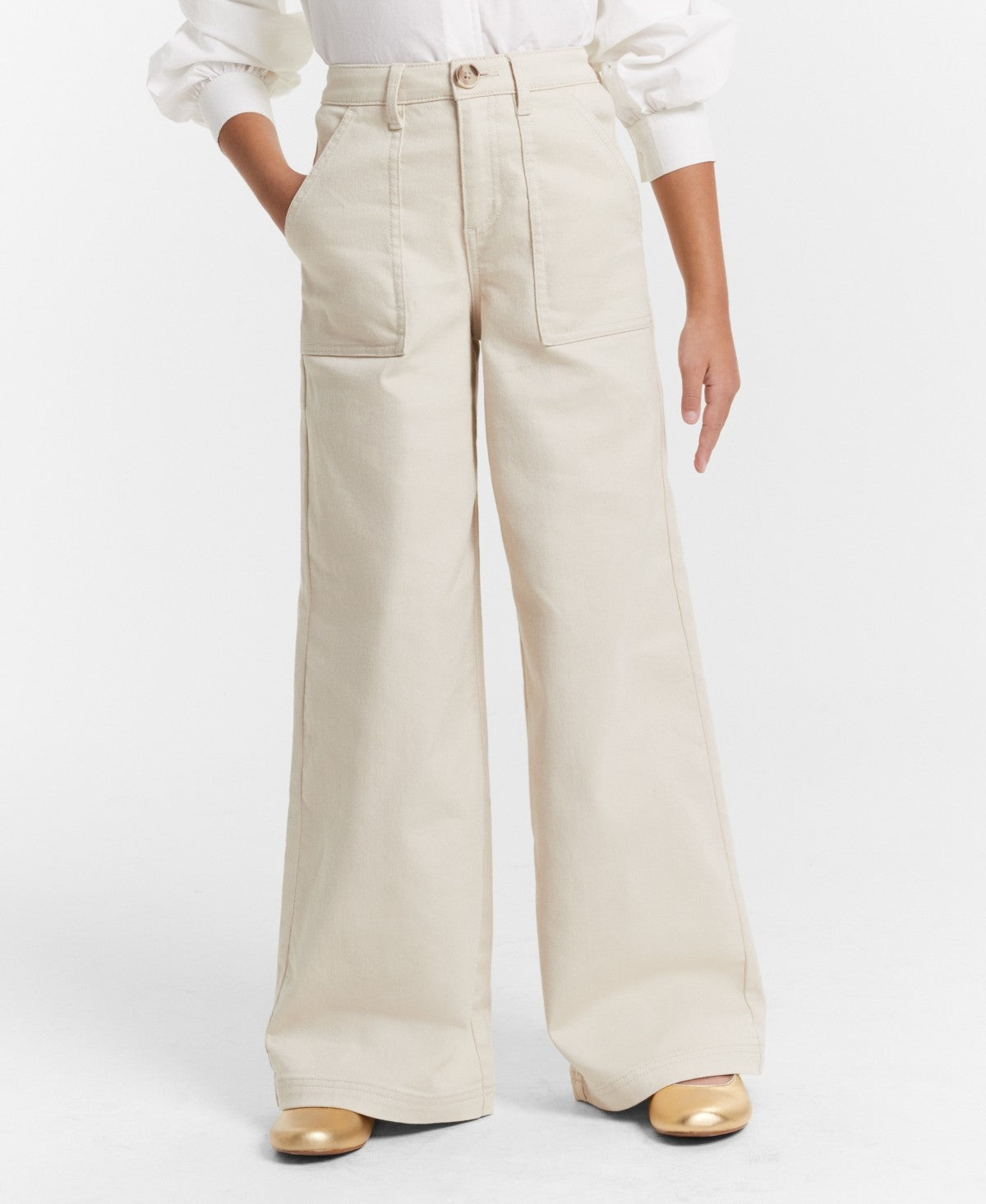 Epic Threads Girls Twill Wide-Leg Pants - Papyrus