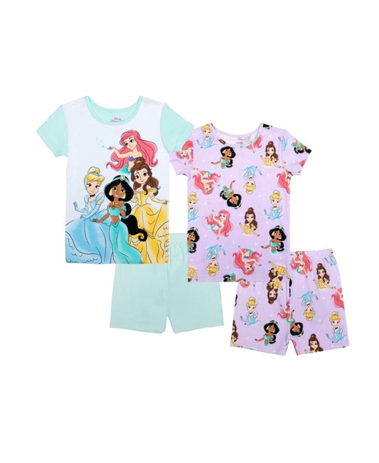 Disney Princess Big Girls Short Set Pajamas, 4-Piece - Assorted