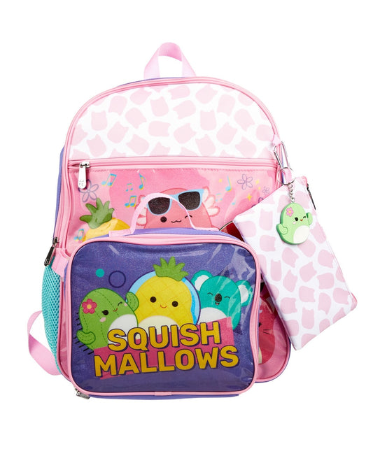 Squishmallows Girl's 5 P C Backpack Set - Pink