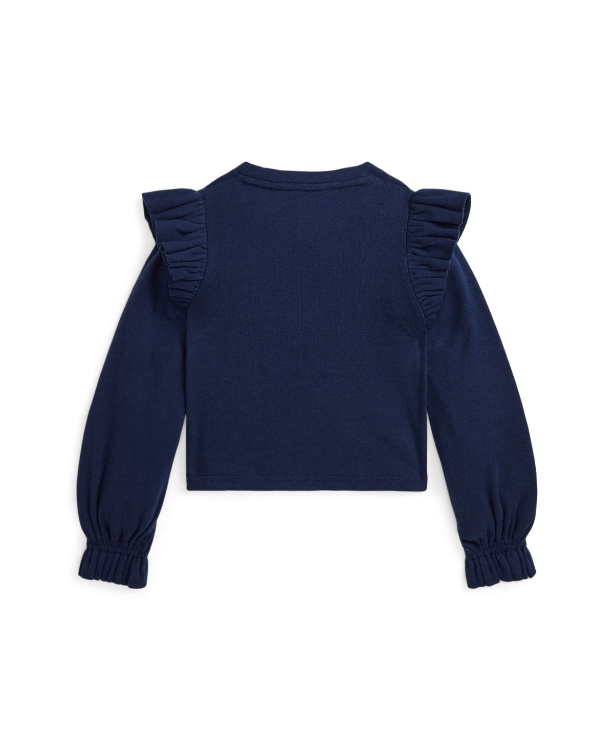 Polo Ralph Lauren Girls Ruffled Long-Sleeve Top 2 - Navy/Pink