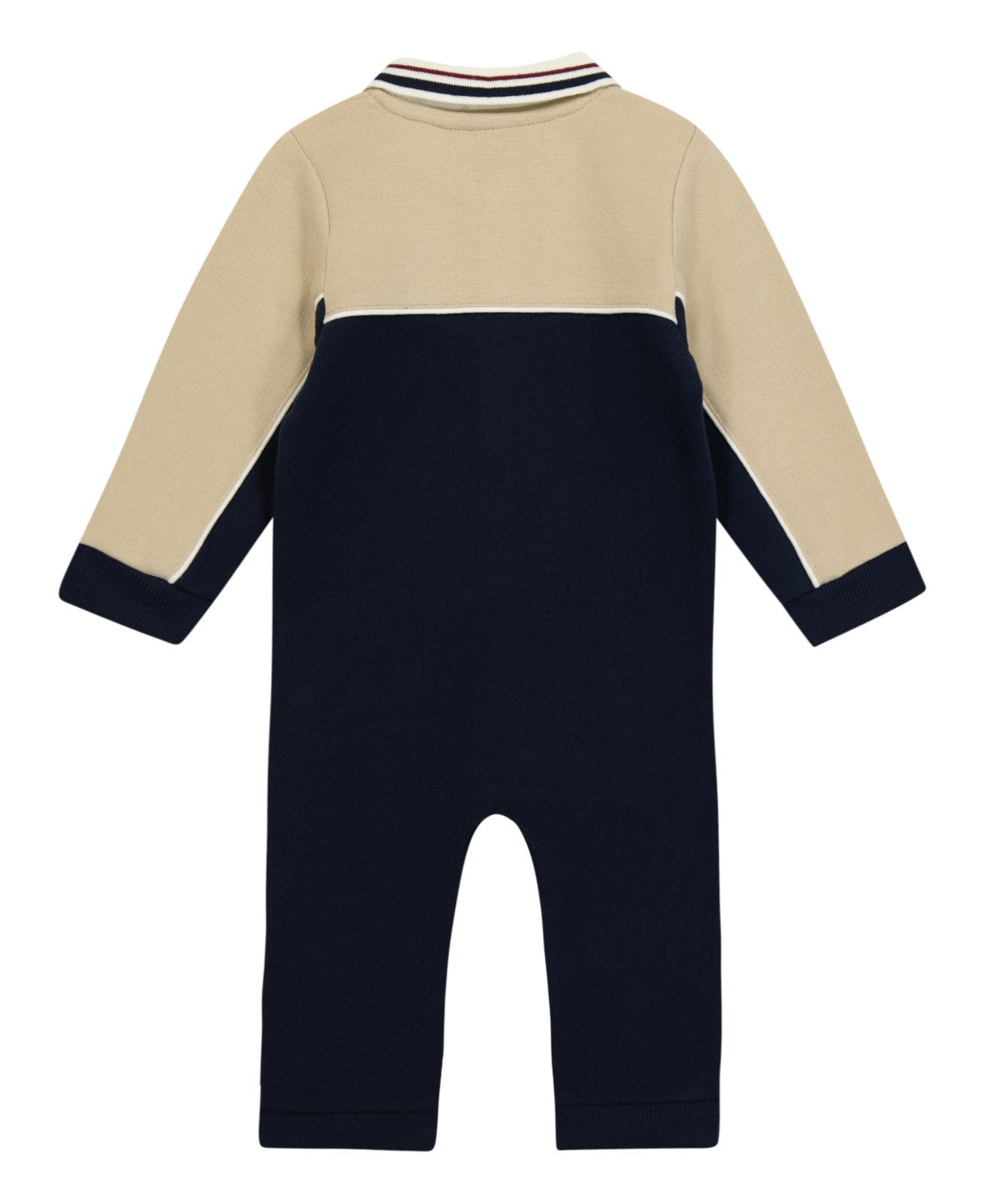 Tommy Hilfiger Boy's Navy Tan Polo Romper, 12 Months