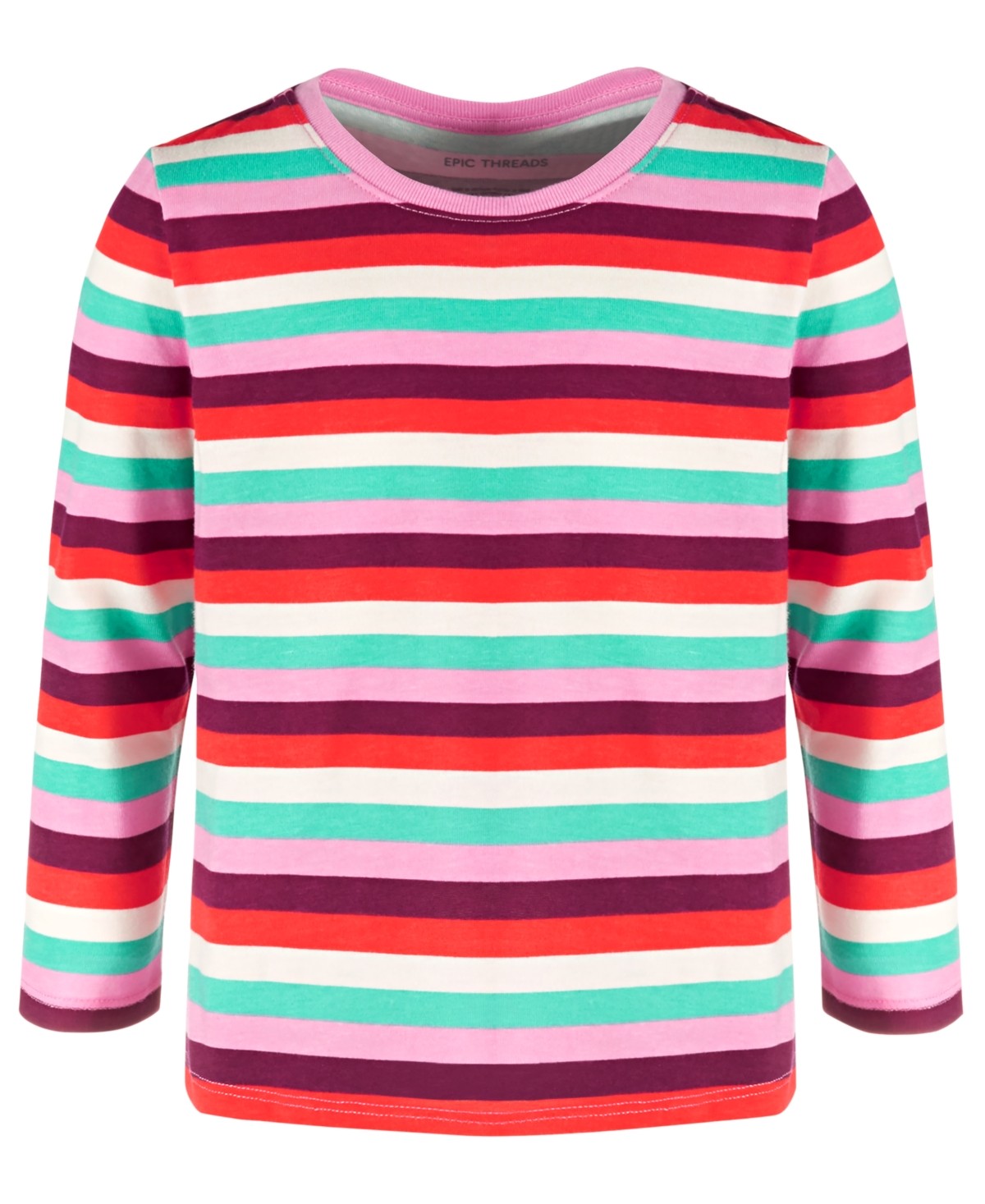 Epic Threads Toddler Girls Striped T-Shirt - Juicy Pink