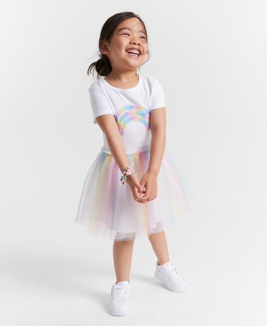 Epic Threads Toddler Girls Rainbow Tulle Dress - Bright White