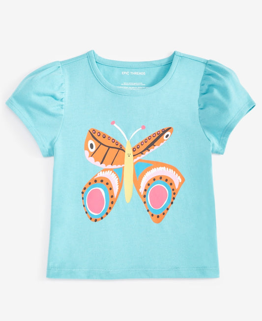 Epic Threads Toddler Girls Butterfly Graphic T-Shirt - Sea Serpent
