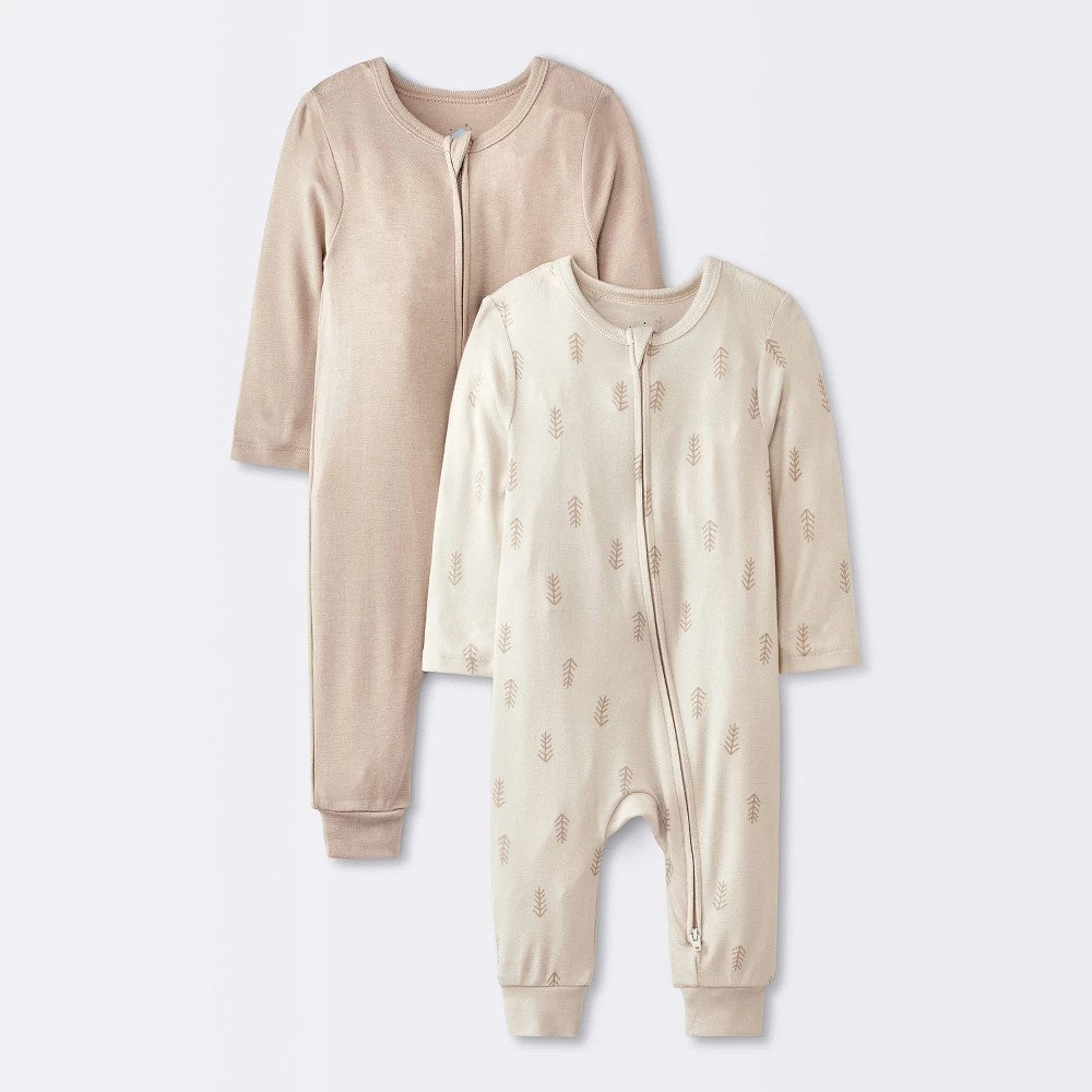 Cloud Island boys Romper 6-9M, Pack of 2, Modal Blend