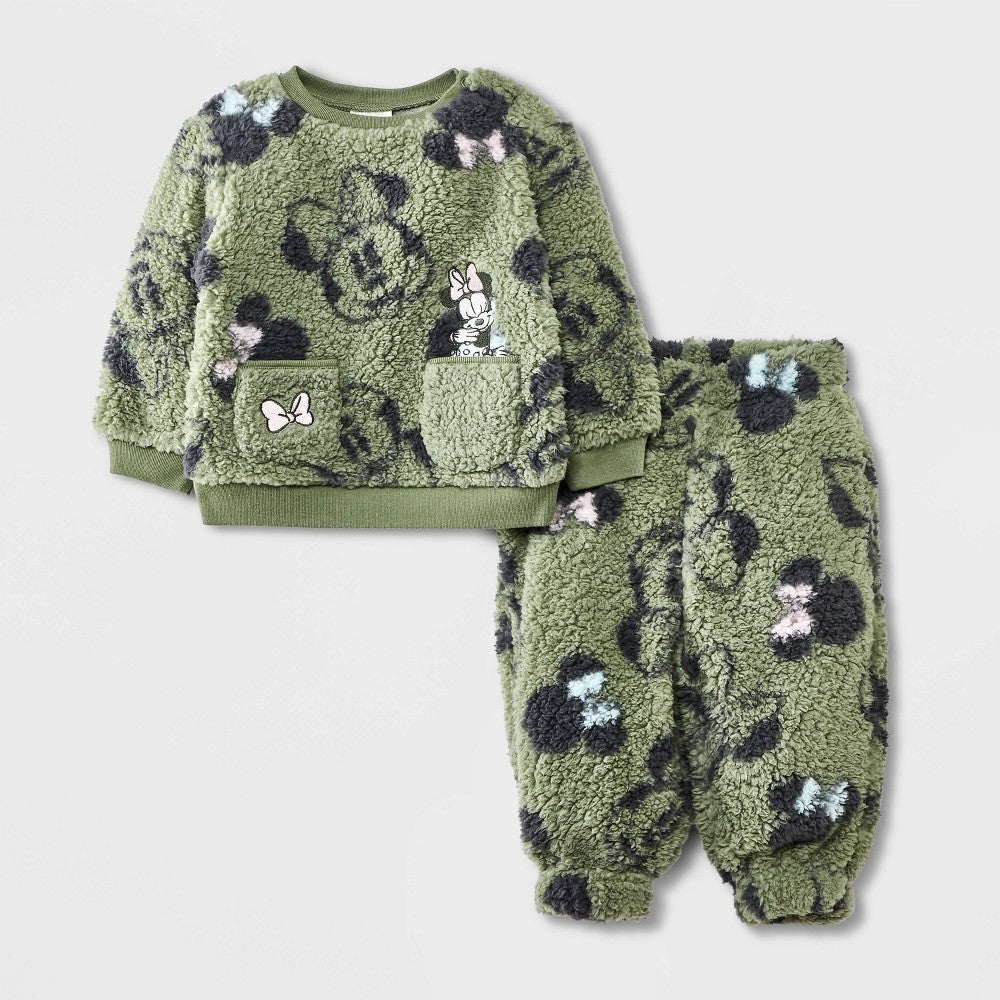 Baby Girls' Disney Minnie Mouse Fleece Pullover and Pants Set - Size Newborn