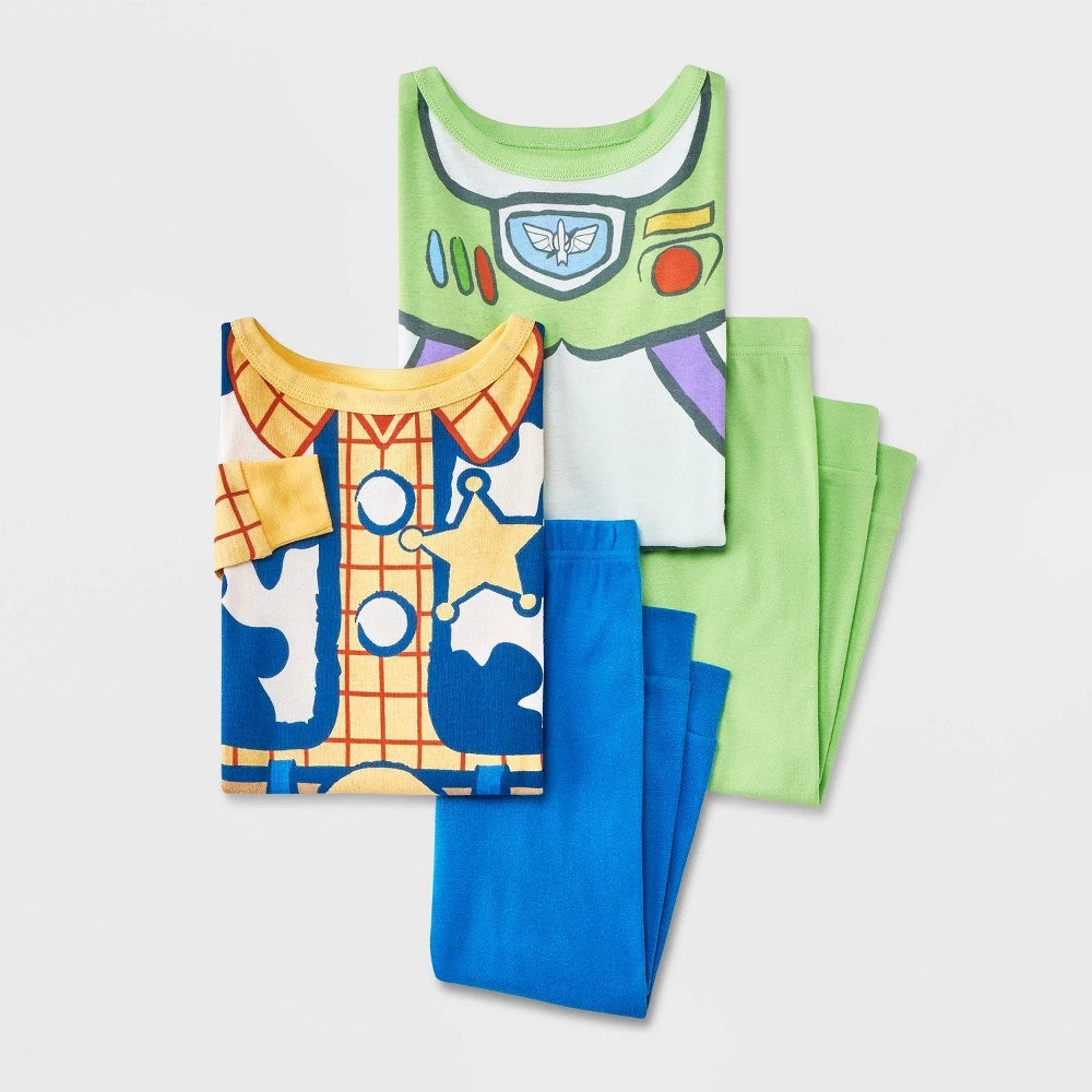 Toddler Boys' 4pc Snug Fit Toy Story Cotton Pajama Set - Green 2T