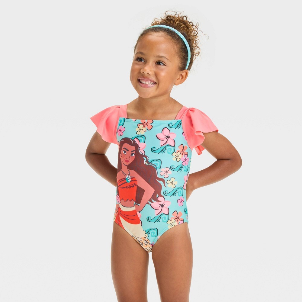 Moana Baby Girls' Swimsuit Green One Piece Size 18M