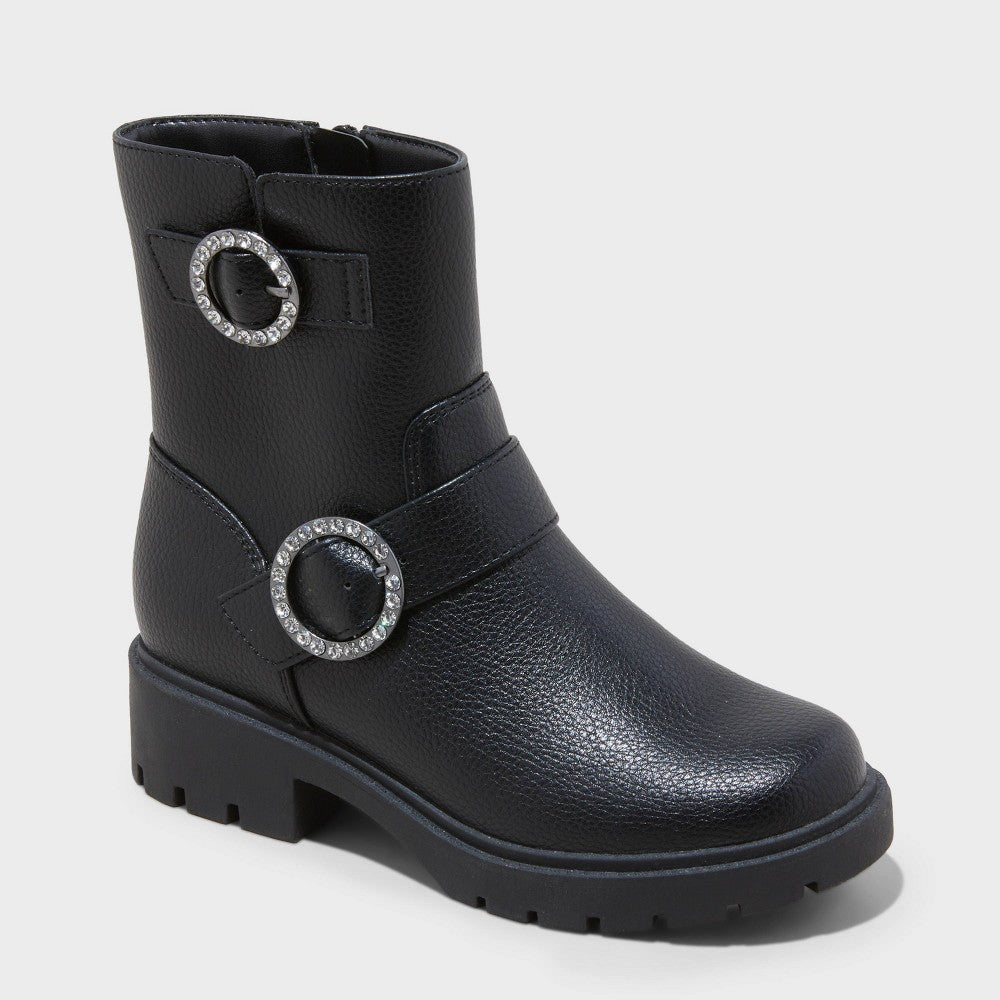 Art Class Big Girls Perry Buckle Boots Black Size 4