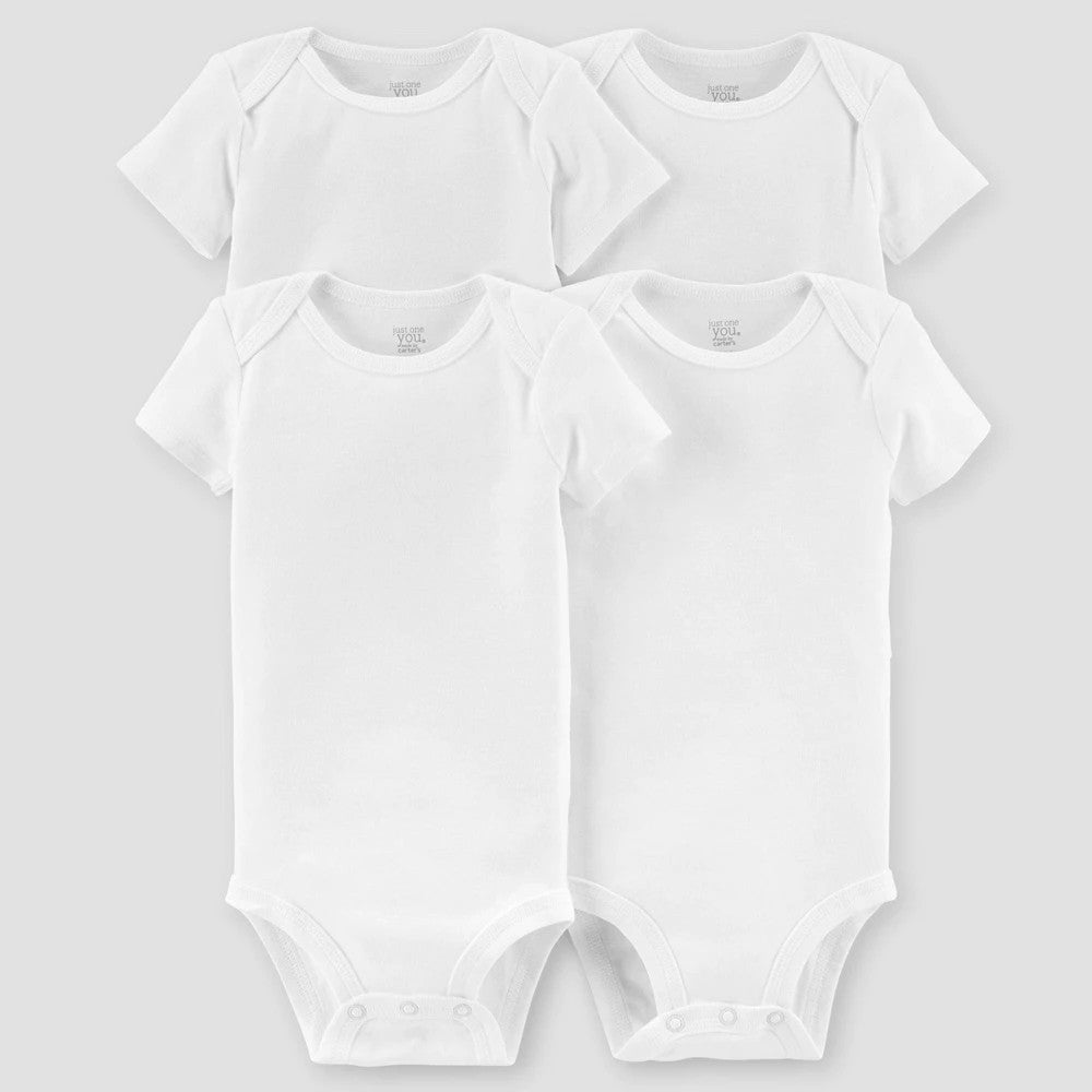 Carter's Baby Bodysuits, Newborn, 4-Pack White boys