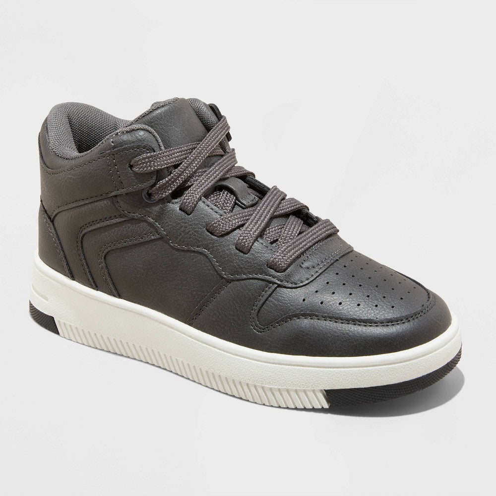Art Class boys Nash Mid Top Sneakers Charcoal Gray, 3