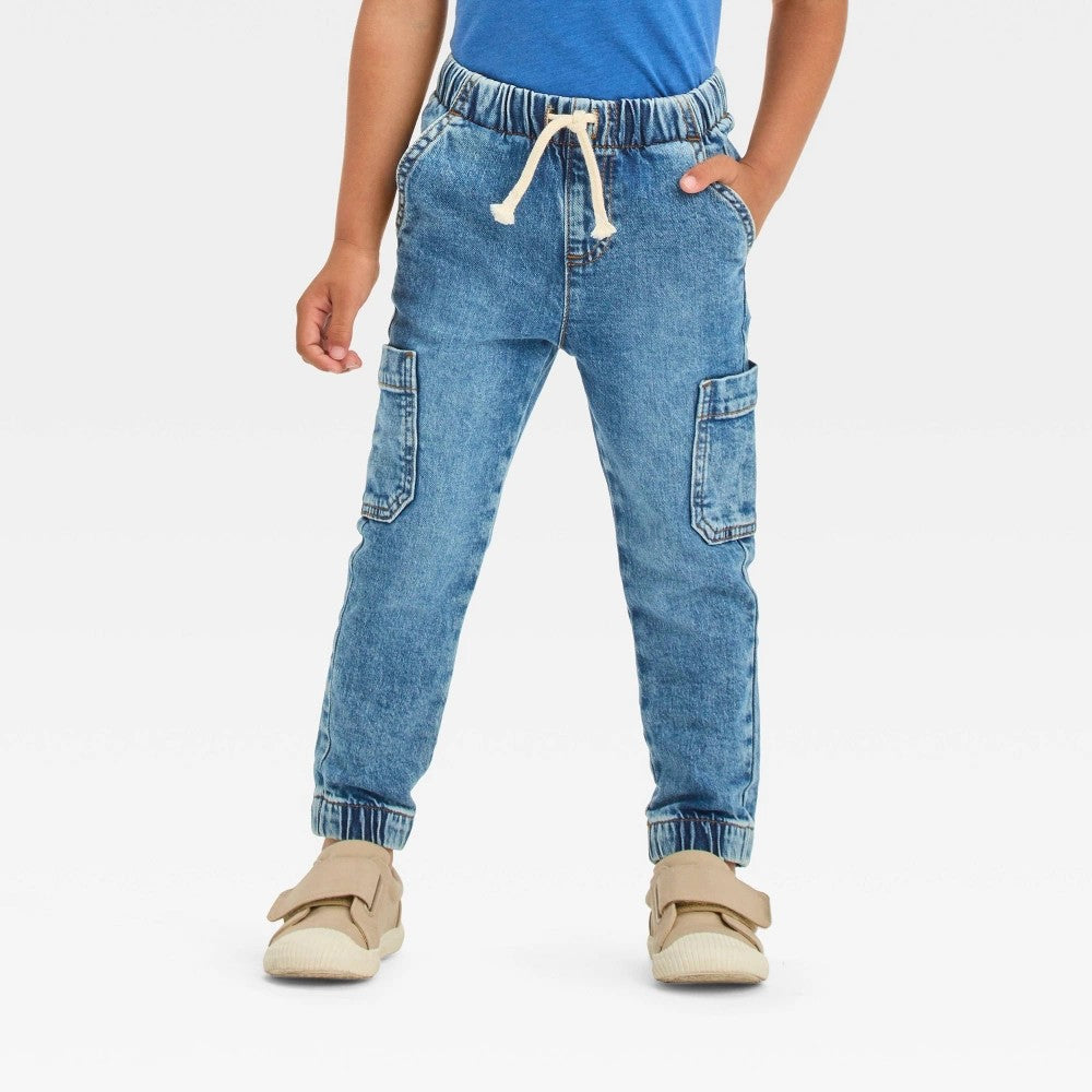 Cat & Jack Toddler Boys' Denim Jogger Pants, Size 2T