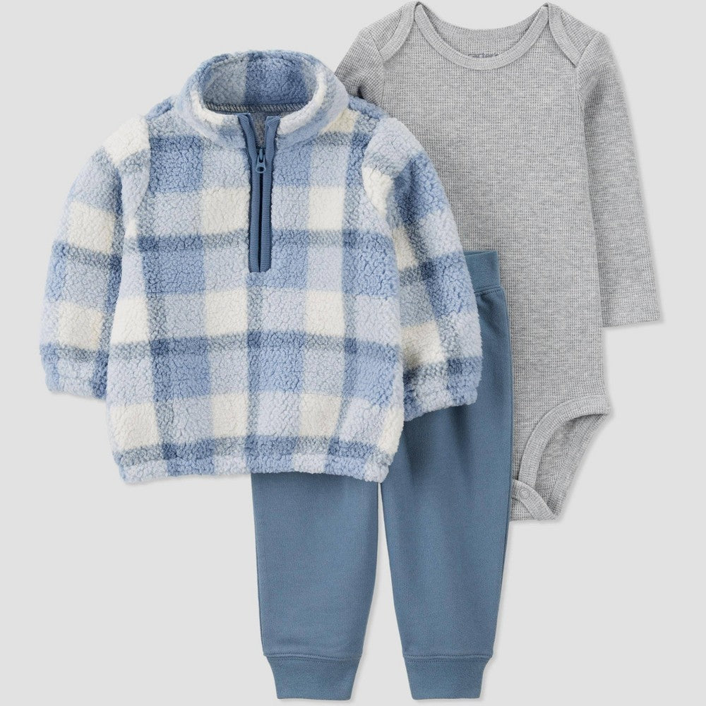 Carter's Baby Boys' 3pc Plaid Top & Bottom Set - 3M