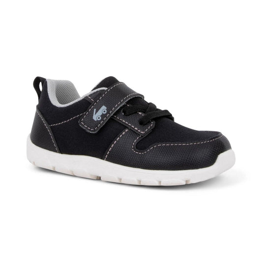 See Kai Run Basics Toddler Tenny Sneakers - Black 11T: Machine Washable, Hook and Loop Closure, Non-Marking Outsole - Boy