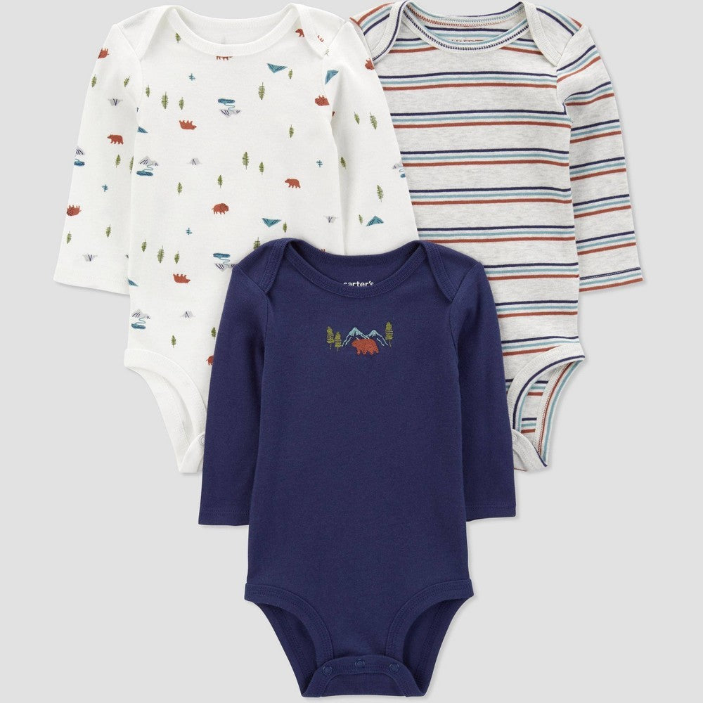 Carter's Just One You Baby Boys' 3pk Bodysuits Blue newborn