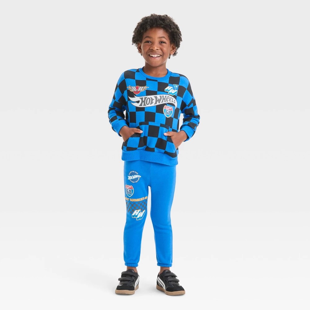 Hot Wheels Toddler Boys' Fleece Set Blue 4T