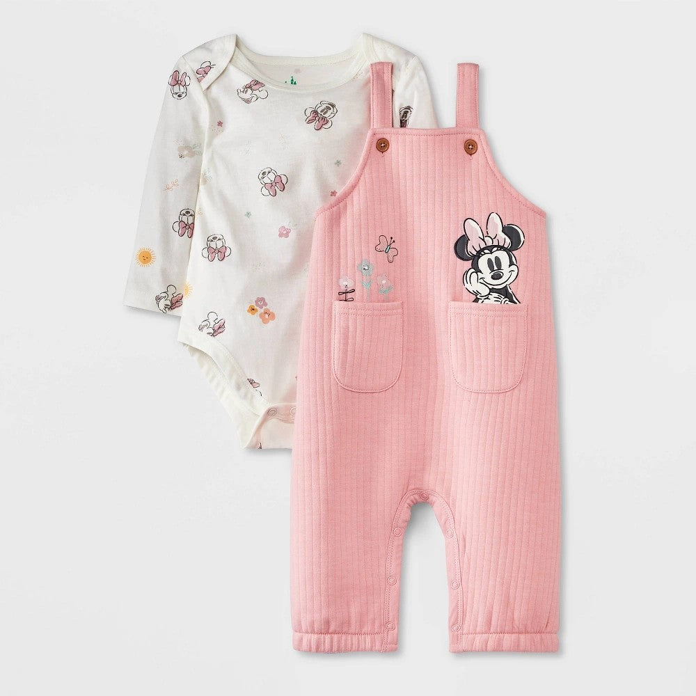 Baby Girls' Disney Minnie Mouse Pocket Top & Bottom Set - Pink 12M