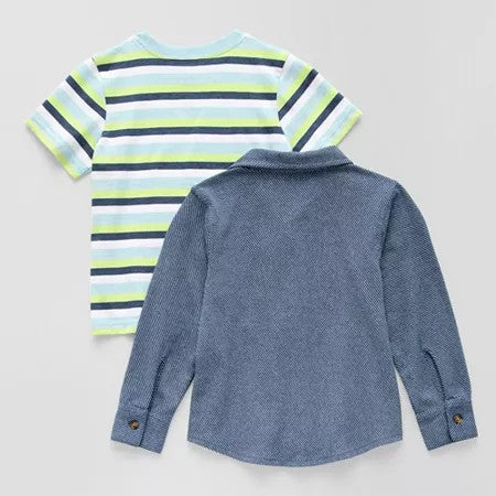 OKIE DOKIE Toddler Boys 2-pc. Crew Neck T-Shirt, 3t, Blue