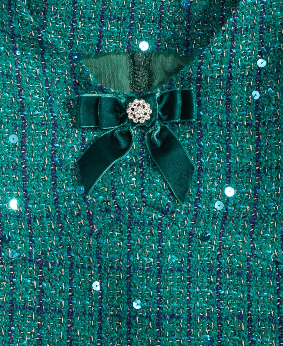 Rare Editions Sequin Tweed Dress Hunter,
Size 7 girl